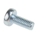 RS PRO Pozidriv Pan Head Steel Machine Screw, Bright Zinc Plated, M4 Thread, 10 mm Length, DIN 7985Z, 560-681