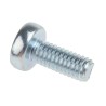 RS PRO Pozidriv Pan Head Steel Machine Screw, Bright Zinc Plated, M4 Thread, 10 mm Length, DIN 7985Z, 560-681