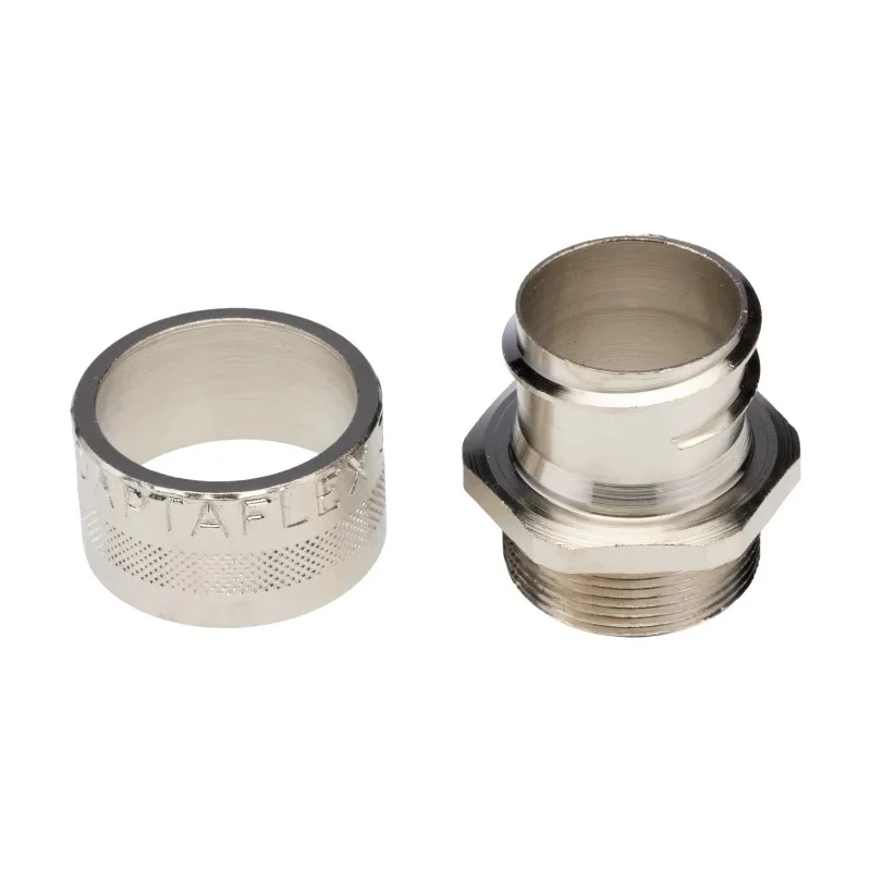 Adaptaflex Nickel Plated Brass Conduit Fitting, M32 Thread, 32 mm, IP54, Silver Finish 7TCA296020R0243 SP32/M32/A
