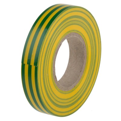 RS PRO AT7 Green & Yellow Polyvinyl Chloride Electrical Insulation Tape 12mm x 20m Breakdown Voltage 8000V 134-7325