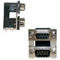 Norcomp Right Angle Dual-Port PCB D-Sub Connector, 9 Contacts, 2.769mm Pitch, Female/Male, Steel Shell, 4-40 189-009-313R571
