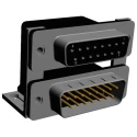 Norcomp Right Angle D-Sub Connector, 15 Contacts, DA-15 Female to DB-15 Male, 2.769 mm Pitch, PCB Mount 189-015-313R491