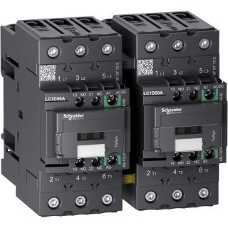 Schneider Electric TeSys D Reversing Contactor 3-Pole 50A 22kW 110V AC/DC Coil 690V LC2D50AEHE