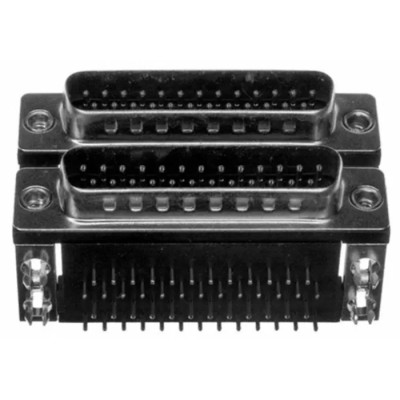Norcomp Right Angle PCB D-Sub Connector, 25 Contacts, 2.769 mm Pitch, DA-25/DB-25, 4-40 Insert, Steel, 189-025-613R491