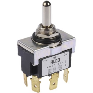 TE Connectivity Toggle Switch DPDT On-Off-On Panel Mount IP67, 20A 30V DC 250V AC AWTS1504