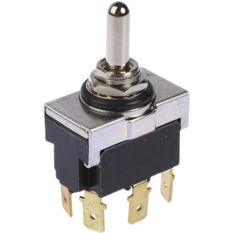 TE Connectivity Toggle Switch DPDT On-Off-On Panel Mount IP67, 20A 30V DC 250V AC AWTS1504