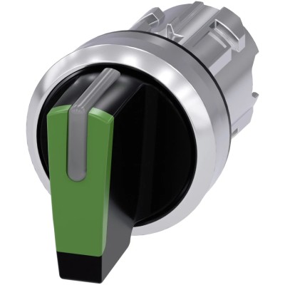 Siemens SIRIUS ACT 3 Position Selector Switch Head, IP69K/IP67/IP66, 22 mm Cutout, Green Handle 3SU1052-2BM40-0AA0