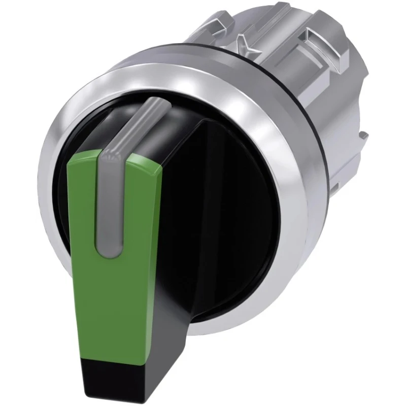 Siemens SIRIUS ACT 3 Position Selector Switch Head, IP69K/IP67/IP66, 22 mm Cutout, Green Handle 3SU1052-2BM40-0AA0