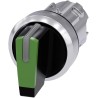 Siemens SIRIUS ACT 3 Position Selector Switch Head, IP69K/IP67/IP66, 22 mm Cutout, Green Handle 3SU1052-2BM40-0AA0