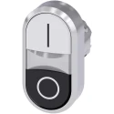 Siemens SIRIUS ACT Series Push Button Switch Black, White, Momentary, Oval, 22 mm Cutout, IP66/IP67/IP69K 3SU1050-3AB61-0AK0