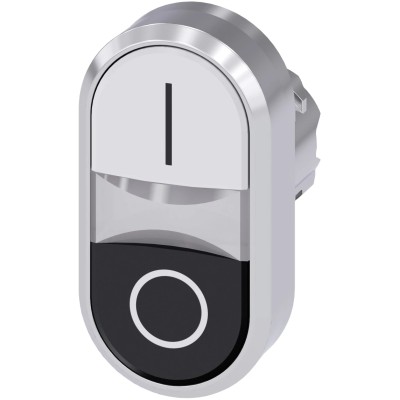 Siemens SIRIUS ACT Series Push Button Switch Black, White, Momentary, Oval, 22 mm Cutout, IP66/IP67/IP69K 3SU1050-3AB61-0AK0