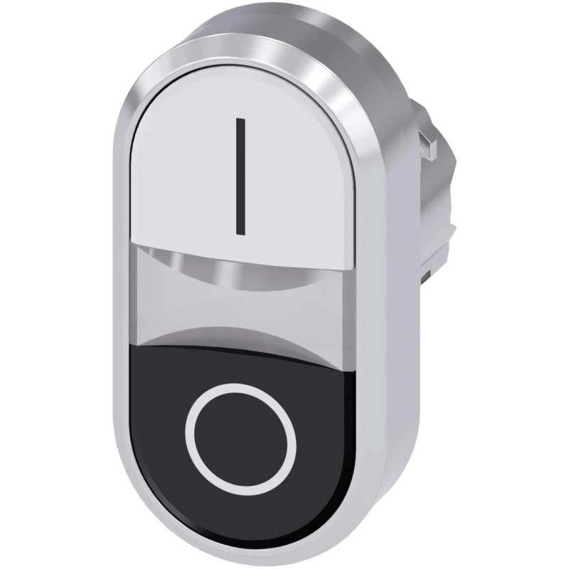 Siemens SIRIUS ACT Series Push Button Switch Black, White, Momentary, Oval, 22 mm Cutout, IP66/IP67/IP69K 3SU1050-3AB61-0AK0