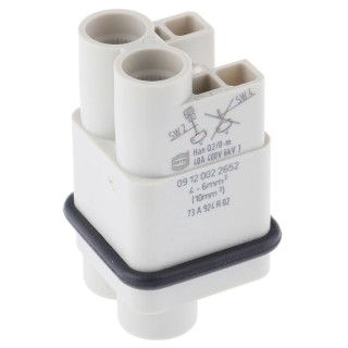 HARTING Han Q Series Heavy Duty Power Connector Housing 3 A Polycarbonate Cable Mount 2+PE 09120022652