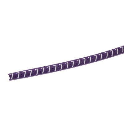HellermannTyton Helagrip Slide-On Cable Marker, Pre-Printed '7', Violet, 2–5 mm, PVC, 3.5 mm Length, HGDC2-5 7-PVC-VT