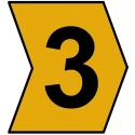 HellermannTyton Helagrip Slide-On Cable Marker, Pre-Printed '3', 2–5 mm Cable Diameter, Orange/Black, PVC, HGDC2-5 3-PVC-OG