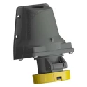 Amphenol Industrial Wall Mount Power Connector 2CMA101212R1000 216ERS4W, 16A, 110V, IP67, 2P+PE, Easy & Safe, Yellow
