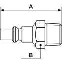 Prevost Treated Steel Plug for Pneumatic Quick Connect Coupling, 1/4 in Male BSP, 16 Bar, ARP 066151P2