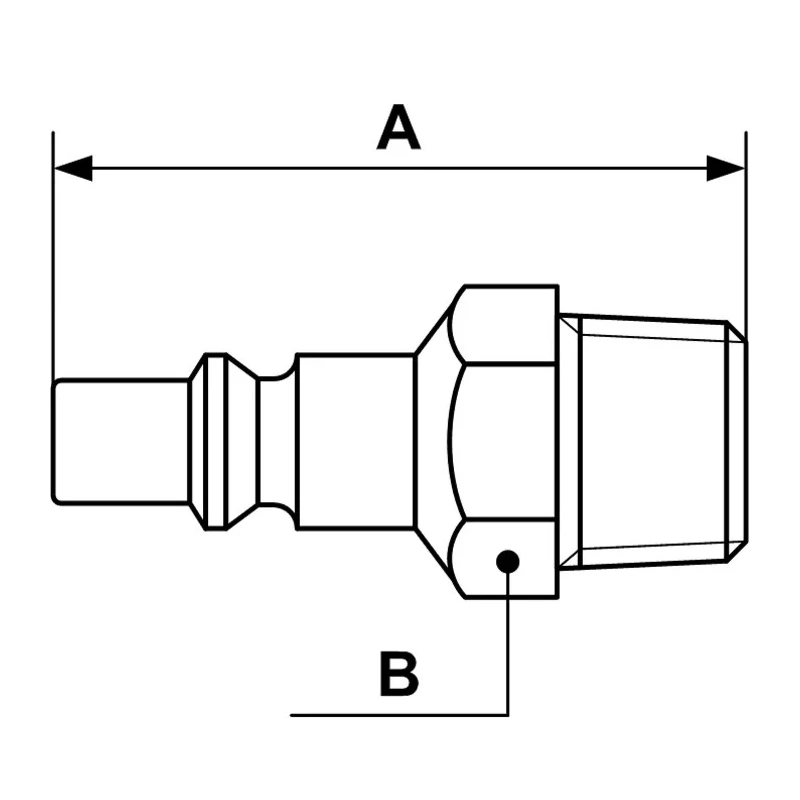Prevost Treated Steel Plug for Pneumatic Quick Connect Coupling, 1/4 in Male BSP, 16 Bar, ARP 066151P2