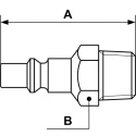 Prevost Treated Steel Plug for Pneumatic Quick Connect Coupling, 1/4 in Male BSP, 16 Bar, ARP 066151P2