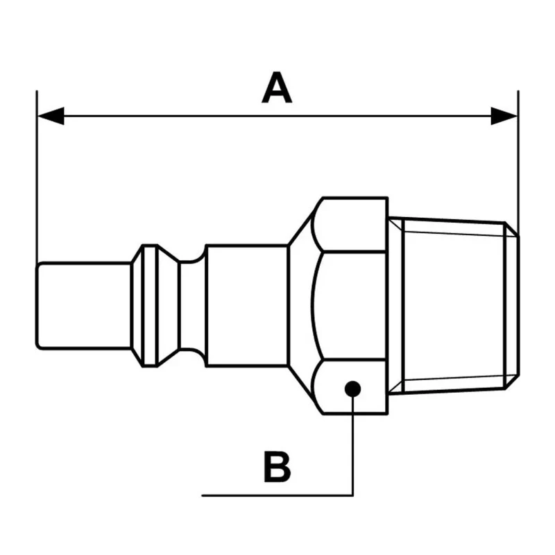 Prevost Treated Steel Plug for Pneumatic Quick Connect Coupling, 1/4 in Male BSP, 16 Bar, ARP 066151P2