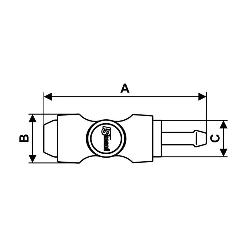 PREVOST Composite Body Safety Quick Connect Coupling, 10mm Barb, Composite Body, 12 bar, -15°C to 70°C, BSI 061810CP