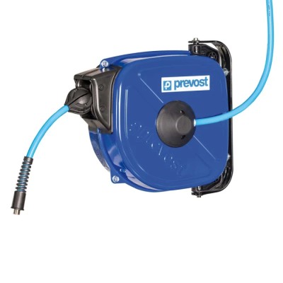 Prevost 12 m Air Hose Reel, 833 L/min Flow Rate, 10 mm ID, 14 mm OD, Spring Return, Hot Galvanised Pressed Steel, DRF 1012N