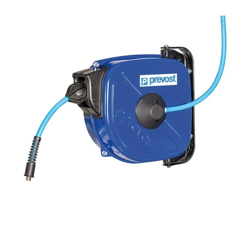 Prevost 12 m Air Hose Reel, 833 L/min Flow Rate, 10 mm ID, 14 mm OD, Spring Return, Hot Galvanised Pressed Steel, DRF 1012N