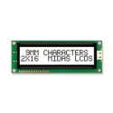 Midas Alphanumeric LED LCD Monochrome Display, 2 x 16 Characters, White on White, 8-Bit Interface, LED MC21609AB6W-FPTLW-V2