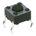 C & K Tactile Switch Button, IP40, Black, SPST, 50mA 12V DC, Through Hole, 6 x 6 x 2mm, 