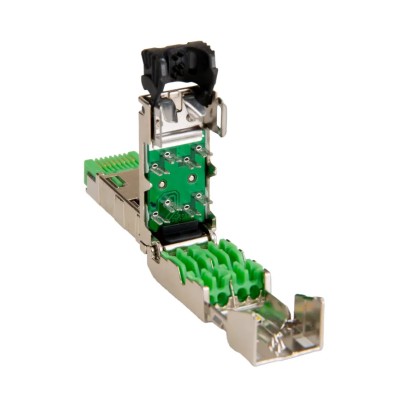 Phoenix Contact CUC-IND-C1ZNI-T/R4IP8 Series RJ45 Connector Male Cable, Cat5 Shielded, Right Angle, 8-Way, IP20 1421128
