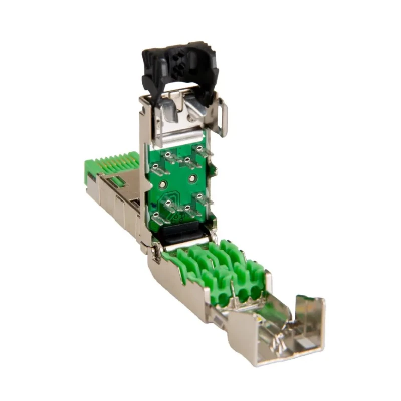 Phoenix Contact CUC-IND-C1ZNI-T/R4IP8 Series RJ45 Connector Male Cable, Cat5 Shielded, Right Angle, 8-Way, IP20 1421128