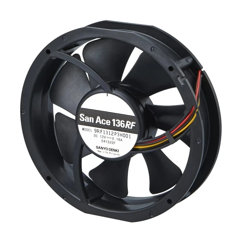 Sanyo Denki San Ace 9RF Series Axial Fan, 24V DC, 120 m³/h, 2.2 W, 90 mA, Ball Bearing, 3100 rpm, 136 × 131 × 9RF1324P3H001