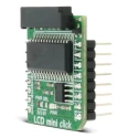 MikroElektronika LCD Mini Click Adapter Board MIKROE-2453, 2x16 Monochrome LCD Display, mikroBUS, PWM Backlight, 3.3/5V