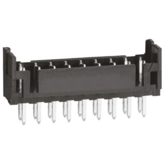 Hirose DF11 Series Straight Through Hole PCB Header, 18 Contacts, 2 mm Pitch, 2 Rows, Shrouded, Male, Gold Plated, 