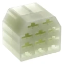 TE Connectivity AMP FASTIN-FASTON Crimp Terminal Housing, Polyamide 66, 11 Way, 6.35 mm Tab Size, Receptacle 151325-1
