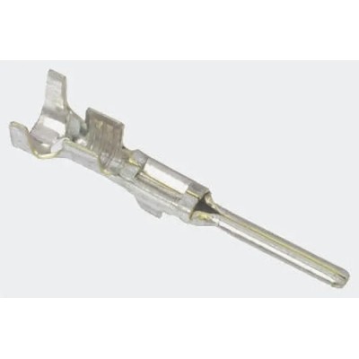 TE Connectivity MINI-MIC Series Male Crimp Terminal, 0.75–1.5 mm², 17–15 AWG, 14A, Brass, Tin Plated, Crimp, Length 183024-1