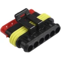 TE Connectivity AMP SUPERSEAL 1.5 Automotive Connector Female Black Cable 6 Way Crimp IP67 282090-1