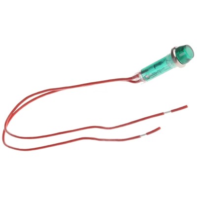 CAMDENBOSS Green Panel Mount Indicator 503 Series, 8 mm Mount Hole, Solder Tab Termination, 240V IND5032405-240-T/GRN