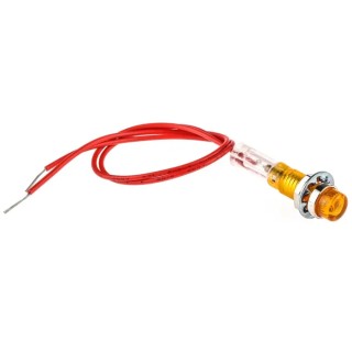 CamdenBoss 515 Series Orange Panel Mount Indicator, 240V, 800μA, Lead Wire Termination, Prominent IND515205-240-T/AMB