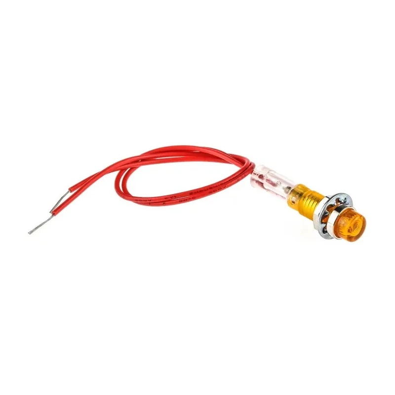 CamdenBoss 515 Series Orange Panel Mount Indicator, 240V, 800μA, Lead Wire Termination, Prominent IND515205-240-T/AMB