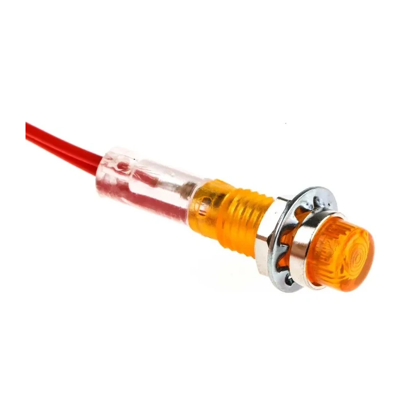 CamdenBoss 515 Series Orange Panel Mount Indicator, 240V, 800μA, Lead Wire Termination, Prominent IND515205-240-T/AMB
