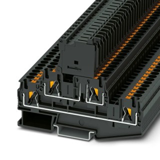 Phoenix Contact PTTB 4-HESI (5X20) Series Fuse Modular Terminal Block, 2-Level, Push-in, 500V, Black 3211886