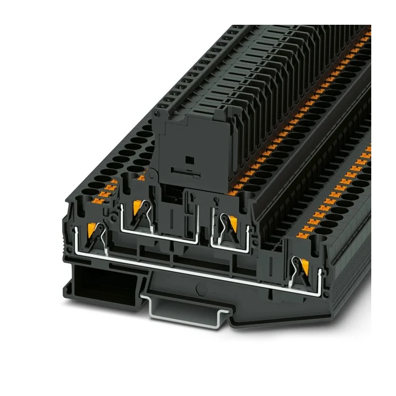Phoenix Contact PTTB 4-HESI (5X20) Series Fuse Modular Terminal Block, 2-Level, Push-in, 500V, Black 3211886