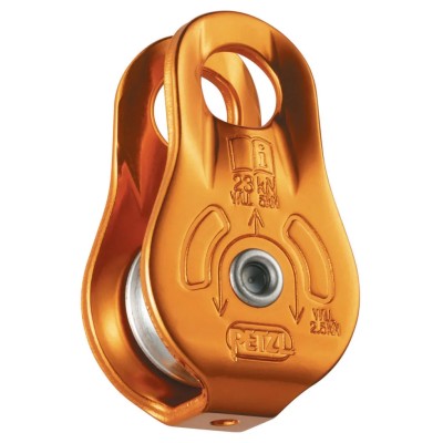 Petzl Rope Pulley Aluminium, 7–13 mm Rope Diameter, 21 mm Sheave, Yellow P05W