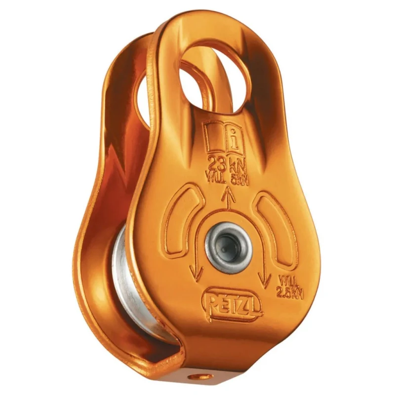 Petzl Rope Pulley Aluminium, 7–13 mm Rope Diameter, 21 mm Sheave, Yellow P05W
