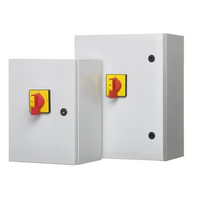 RS PRO 4-Pole Panel Mount Isolator Switch, IP65, 63A, 45kW, 690V AC, Red Handle LB Series IP65