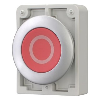 Eaton RMQ Titan M30 Series Red Momentary Push Button Switch, Metal, 30.5 mm Cutout, IP66/IP67/IP69K 182939 M30C-FD-R-X0