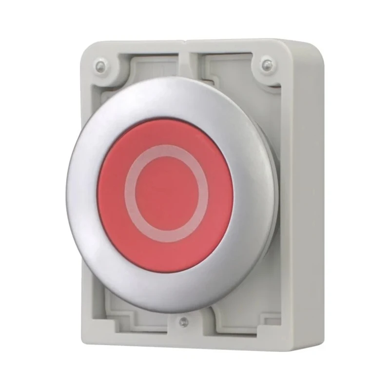 Eaton RMQ Titan M30 Series Red Momentary Push Button Switch, Metal, 30.5 mm Cutout, IP66/IP67/IP69K 182939 M30C-FD-R-X0