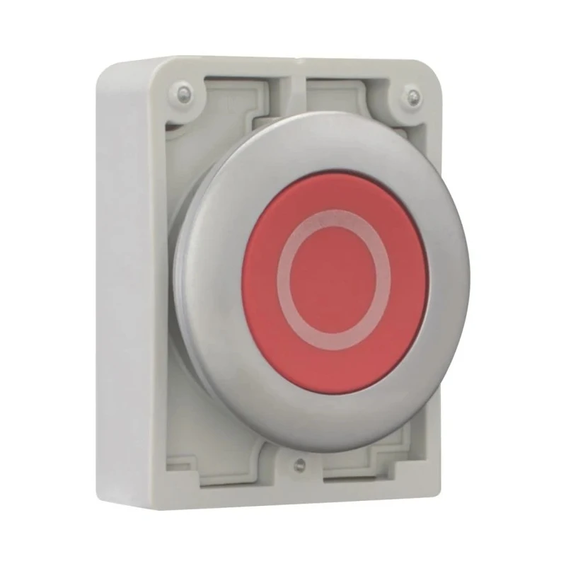 Eaton RMQ Titan M30 Series Red Momentary Push Button Switch, Metal, 30.5 mm Cutout, IP66/IP67/IP69K 182939 M30C-FD-R-X0