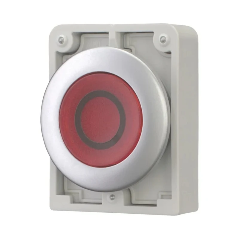 Eaton RMQ Titan M30 Series Red Momentary Push Button Switch, Metal, 30.5 mm Cutout, IP66/IP67/IP69K 182958 M30C-FDL-R-X0